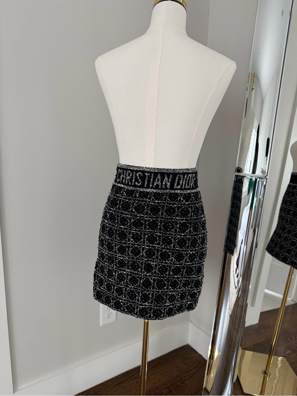 Christian Dior Cannage Tweed Mini Skirt